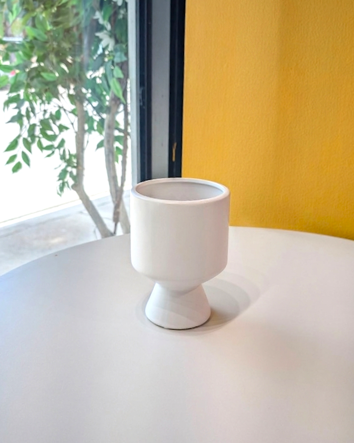 White Ceramic Compote Vase