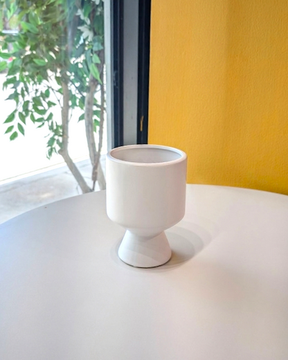 White Ceramic Compote Vase